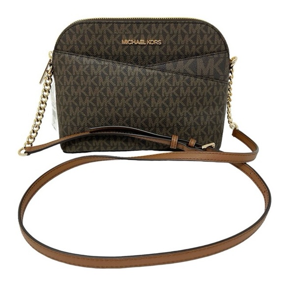 NEW Michael KORS Jet Set Medium Logo Dome Satchel Crossbody - Picture 2 of 15